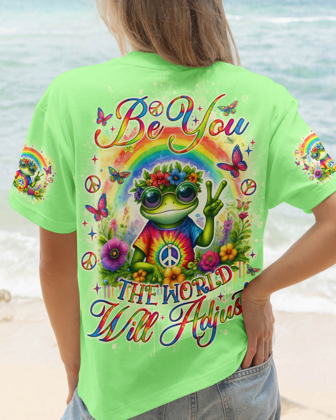 BE YOU THE WORLD WILL ADJUST FROG  ALL OVER PRINT - TLNO1204253