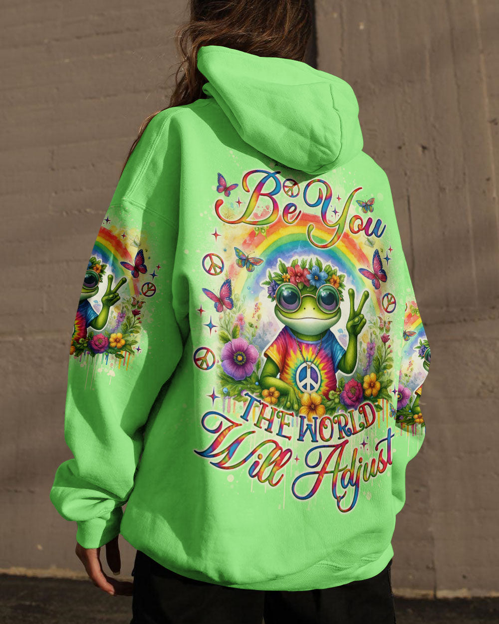 BE YOU THE WORLD WILL ADJUST FROG  ALL OVER PRINT - TLNO1204253