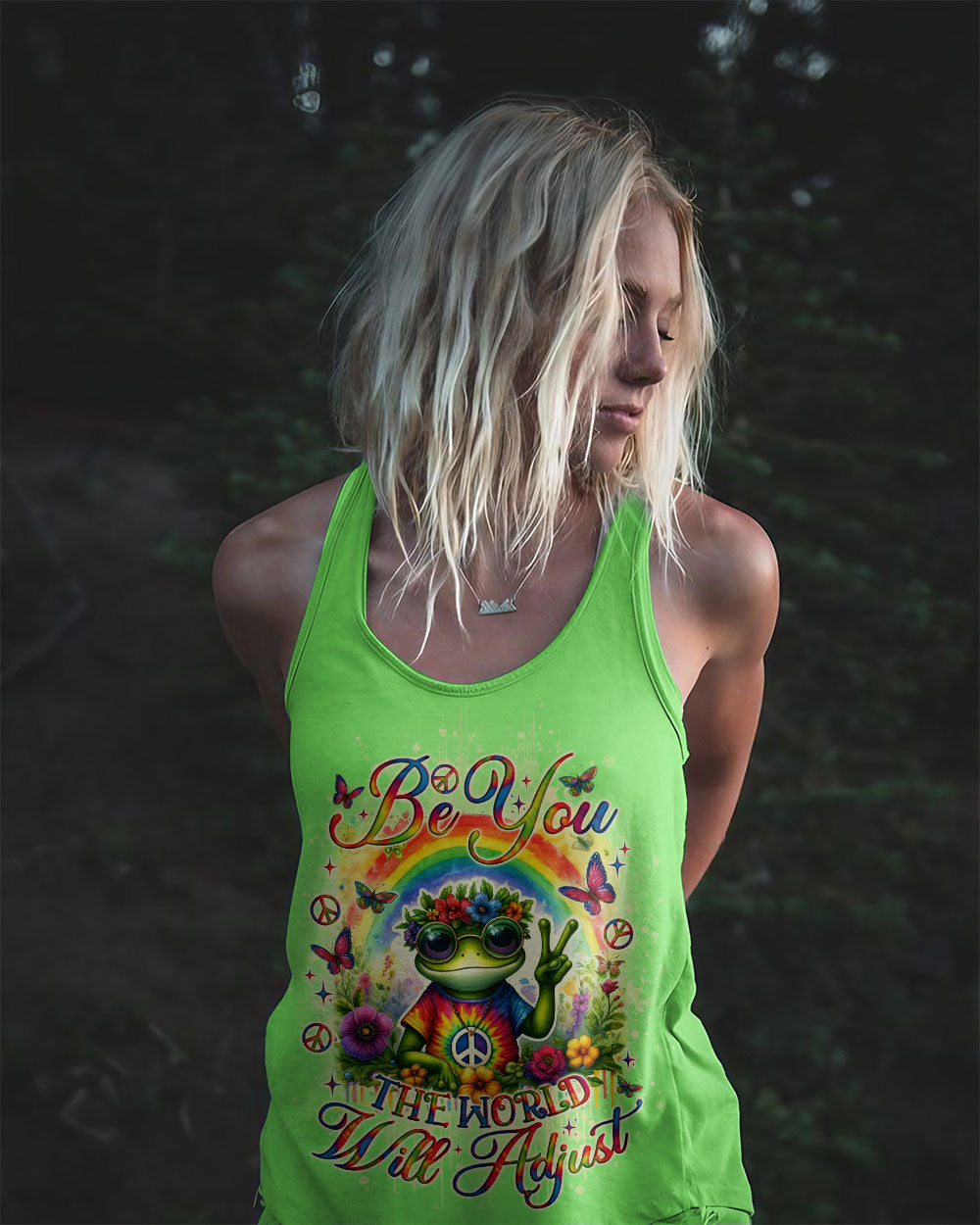 BE YOU THE WORLD WILL ADJUST FROG  ALL OVER PRINT - TLNO1204253
