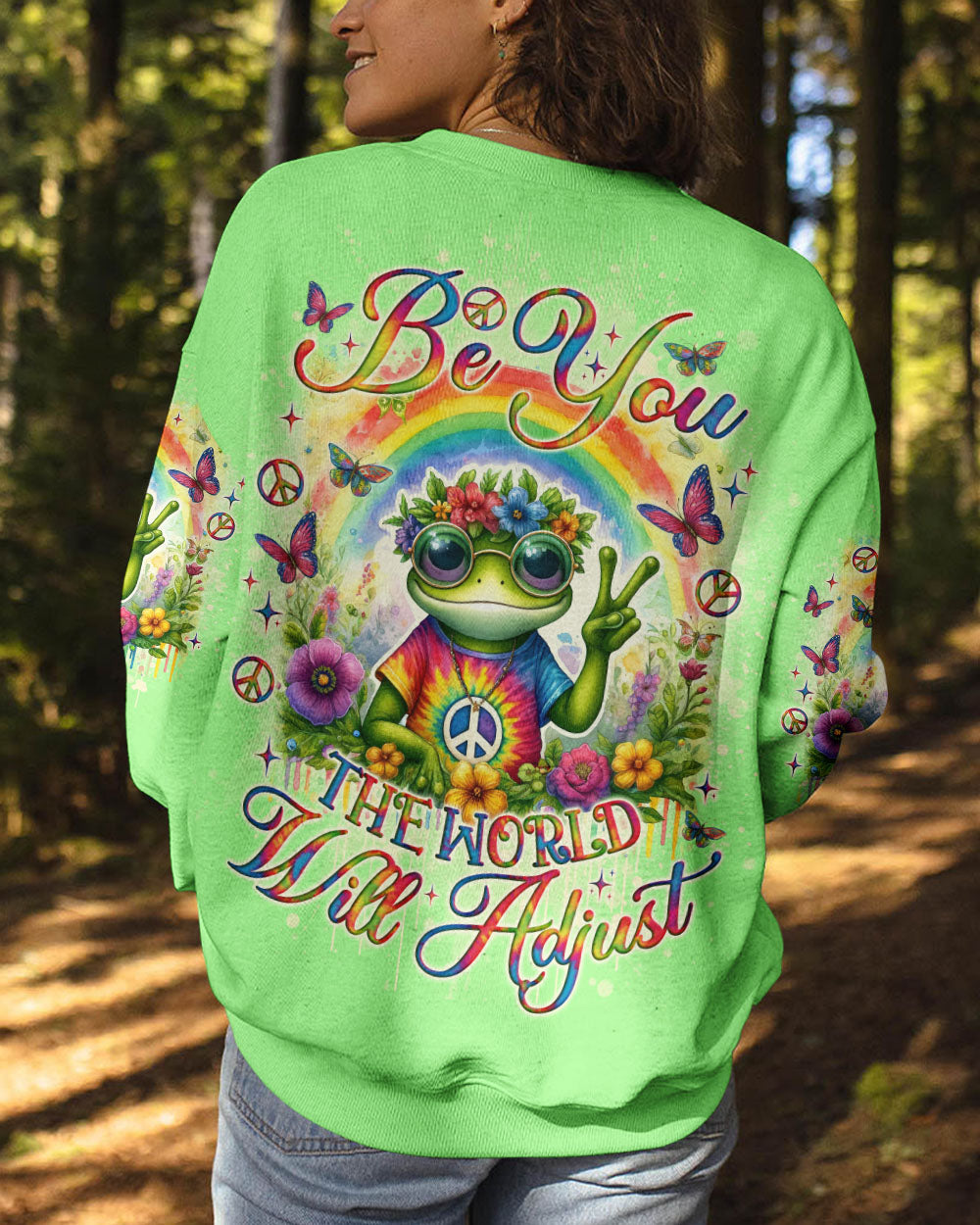BE YOU THE WORLD WILL ADJUST FROG  ALL OVER PRINT - TLNO1204253