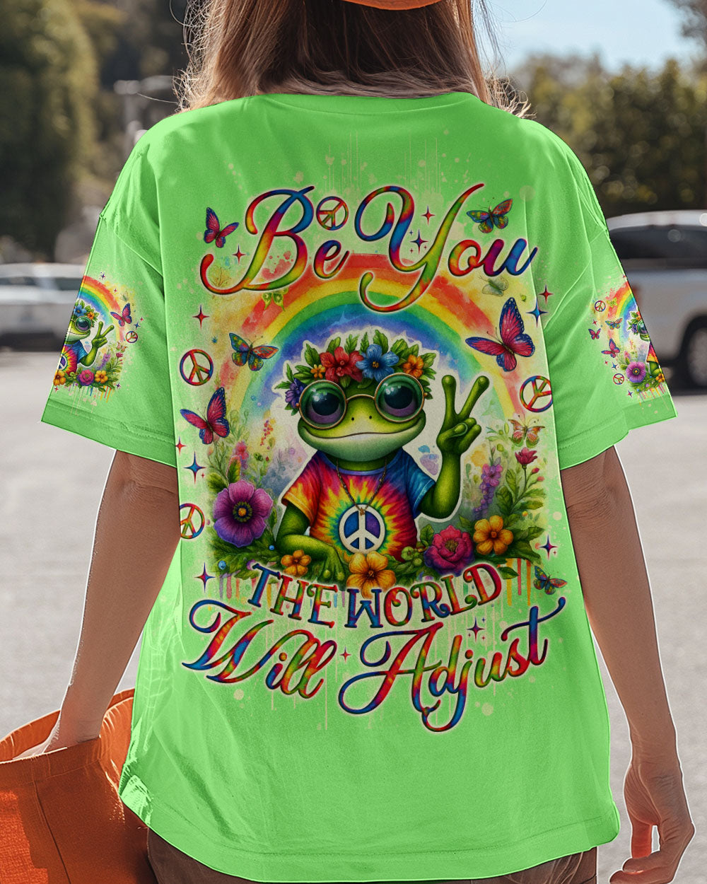 BE YOU THE WORLD WILL ADJUST FROG  ALL OVER PRINT - TLNO1204253
