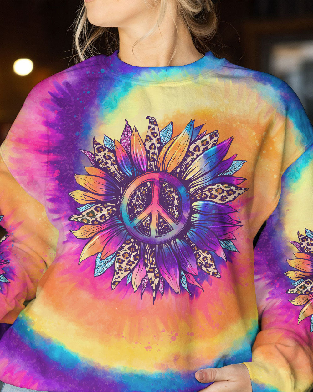 EVERYTHING LITTLE THING SUNFLOWER TIE DYE ALL OVER PRINT - TLNO1206232