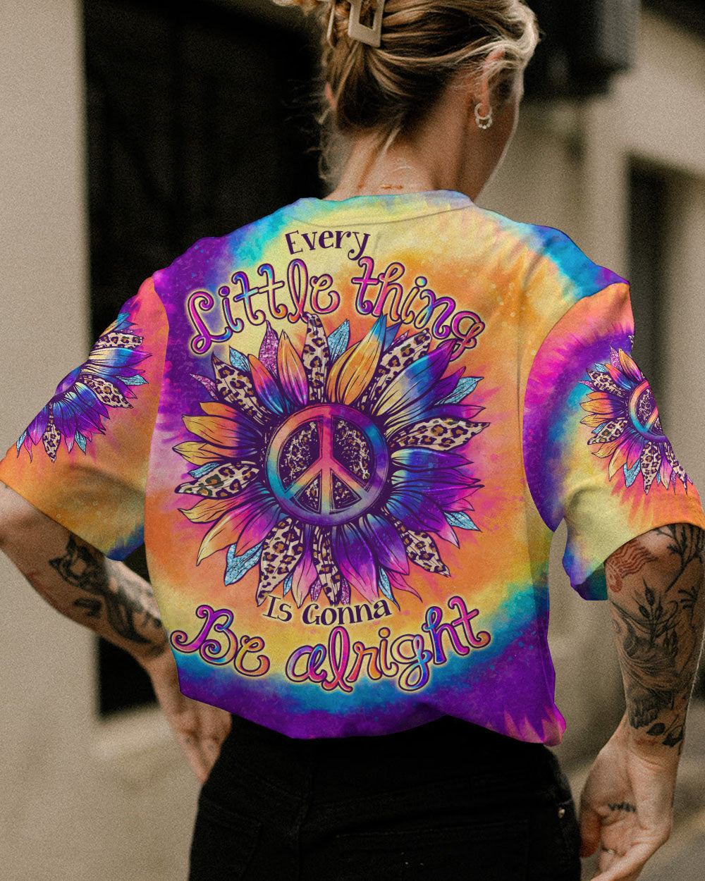 EVERYTHING LITTLE THING SUNFLOWER TIE DYE ALL OVER PRINT - TLNO1206232