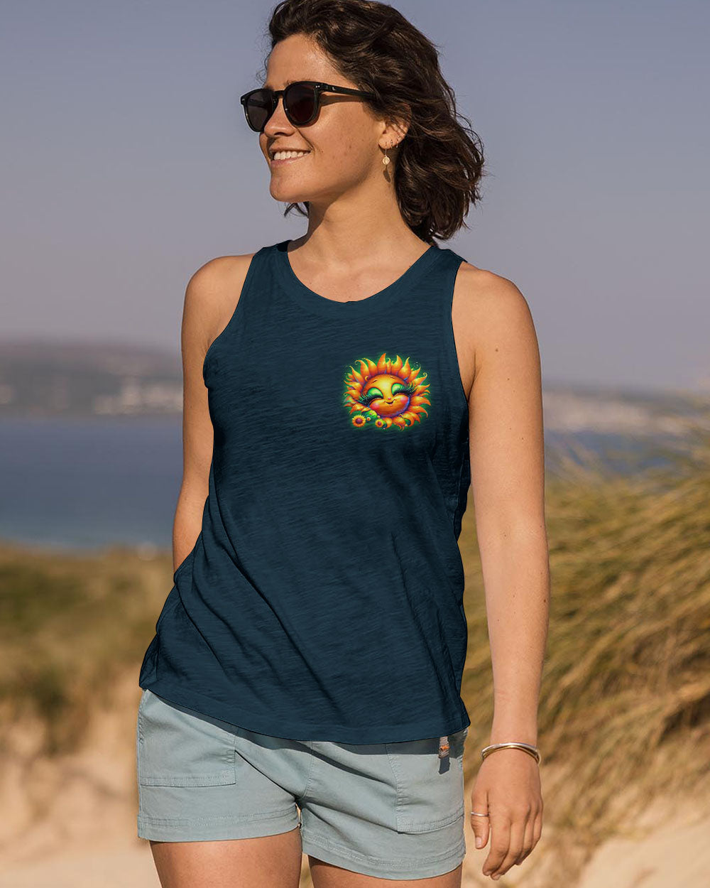BE YOU THE WORLD WILL ADJUST SUNFLOWER ALL OVER PRINT - TLNO1206241