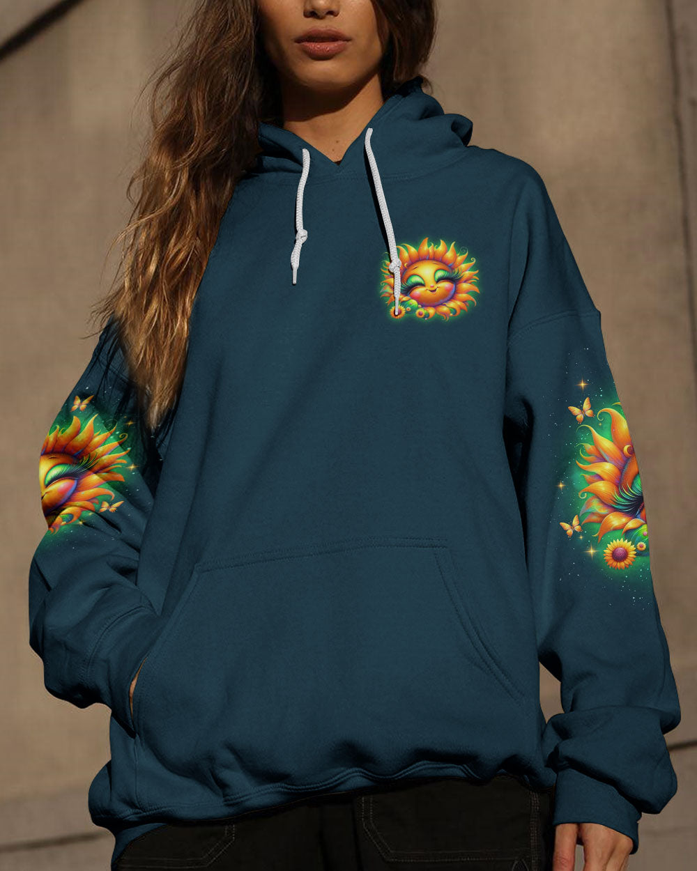 BE YOU THE WORLD WILL ADJUST SUNFLOWER ALL OVER PRINT - TLNO1206241