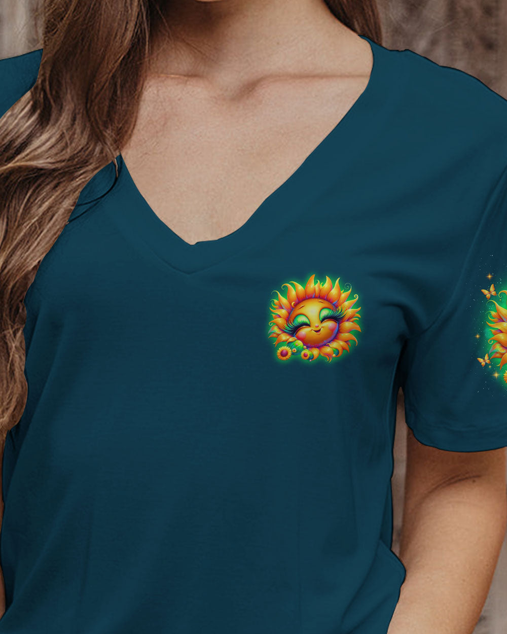 BE YOU THE WORLD WILL ADJUST SUNFLOWER ALL OVER PRINT - TLNO1206241