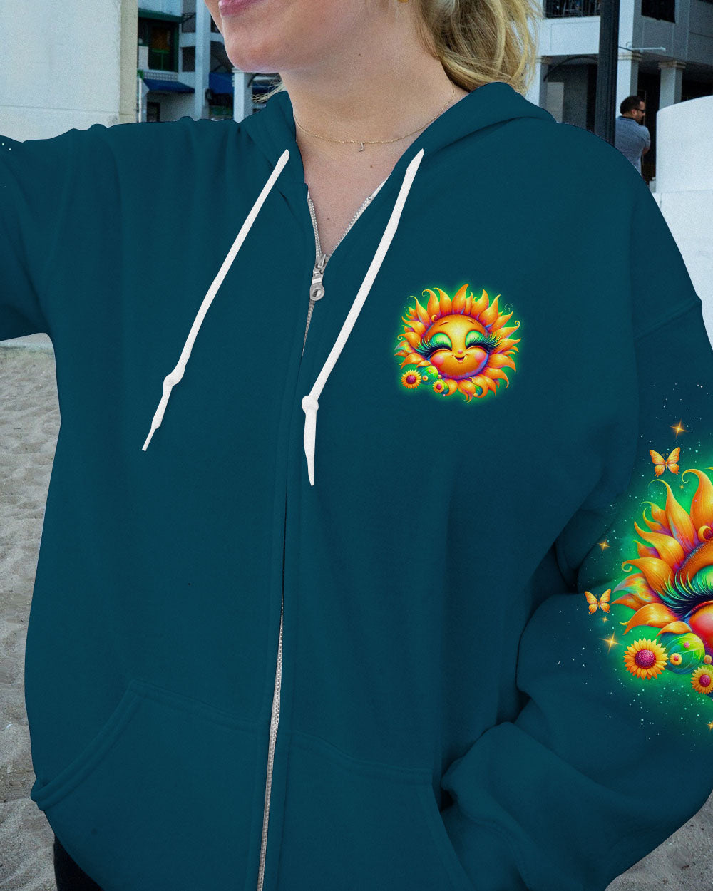 BE YOU THE WORLD WILL ADJUST SUNFLOWER ALL OVER PRINT - TLNO1206241