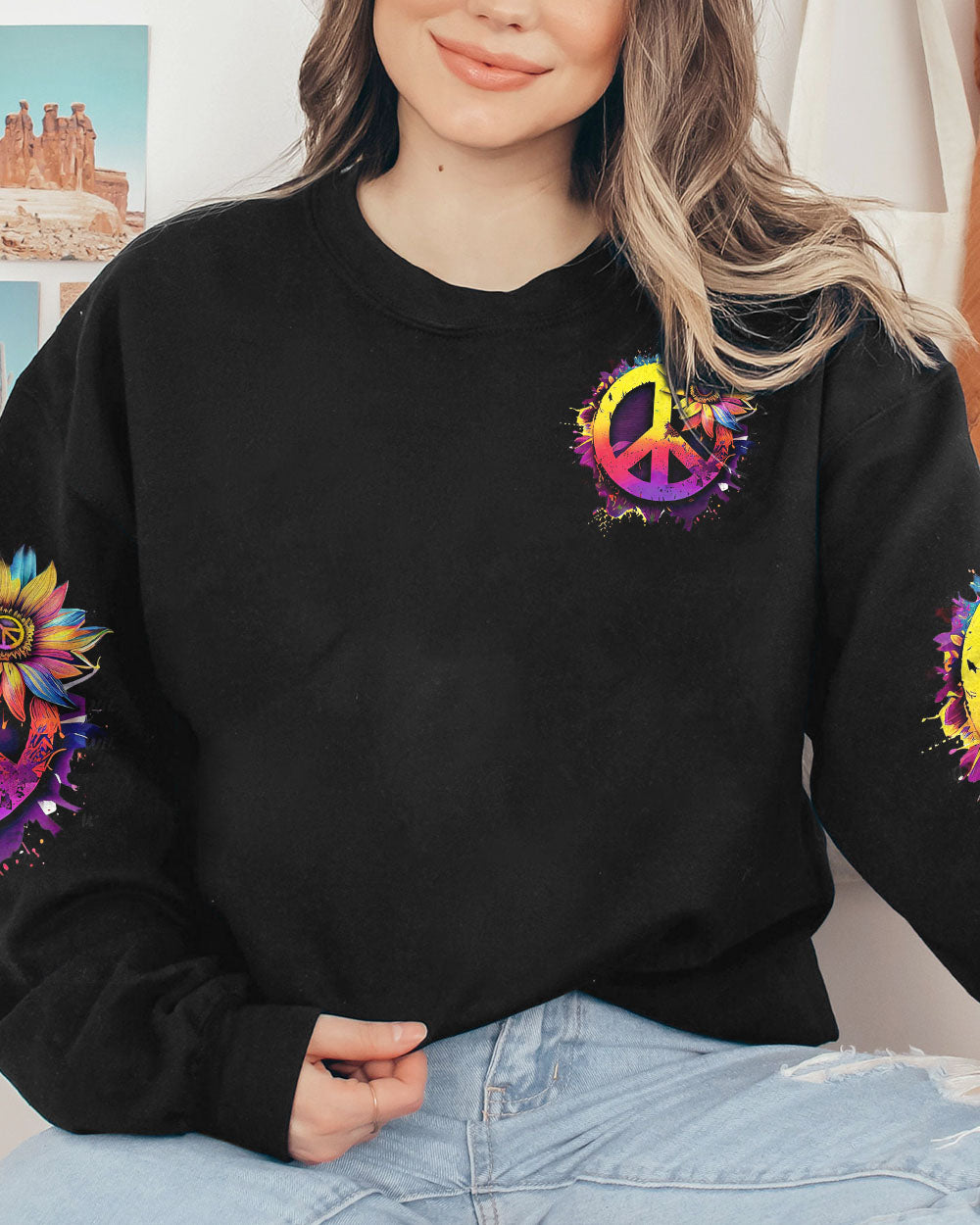 LET IT BE SUNFLOWER COLORFUL ALL OVER PRINT - TLNO1207231