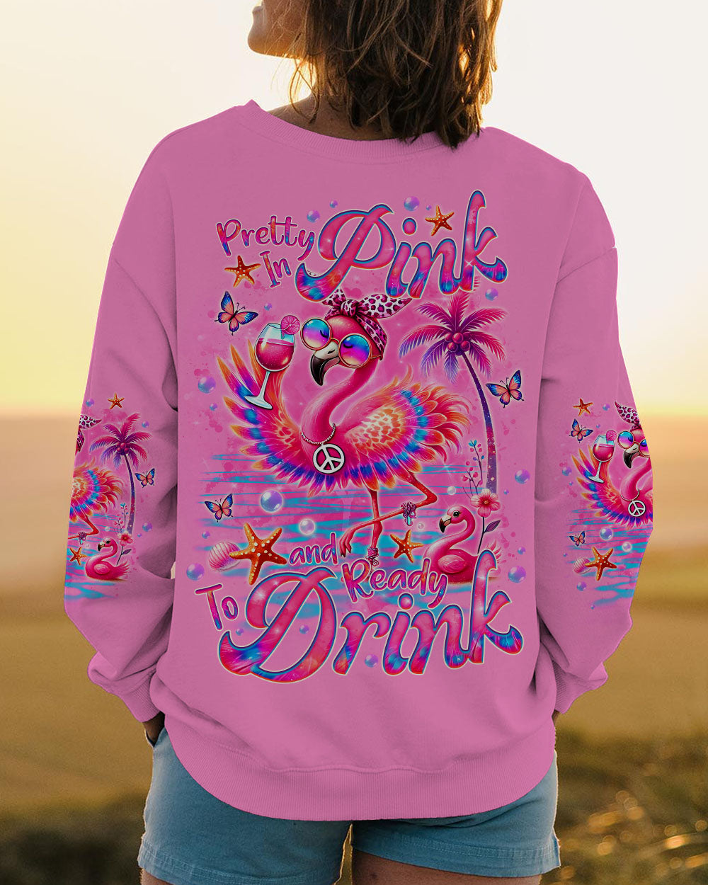 PRETTY IN PINK FLAMINGO ALL OVER PRINT - TLNO1207241