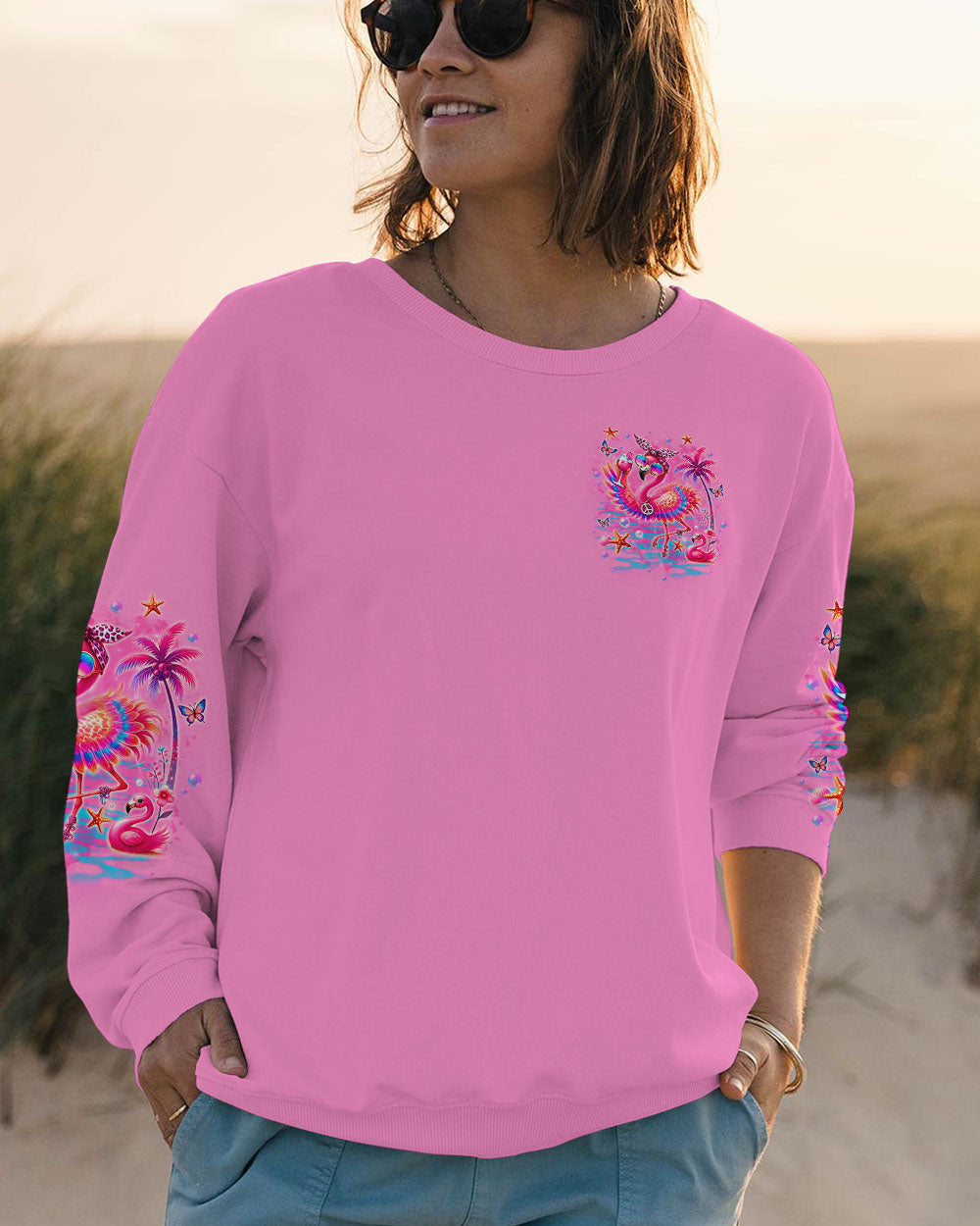 PRETTY IN PINK FLAMINGO ALL OVER PRINT - TLNO1207241