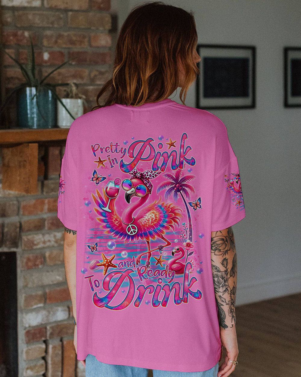 PRETTY IN PINK FLAMINGO ALL OVER PRINT - TLNO1207241