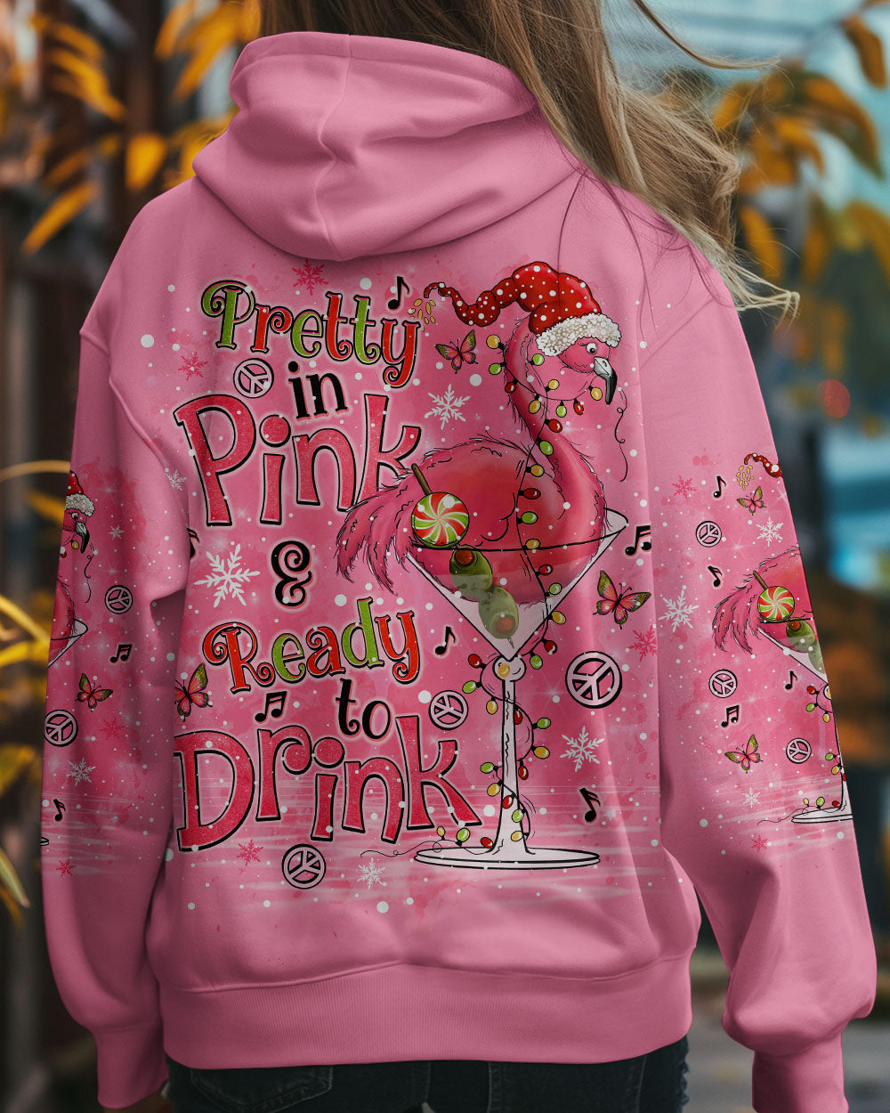 PRETTY IN PINK FLAMINGO CHRISTMAS  ALL OVER PRINT - TLNO1210241