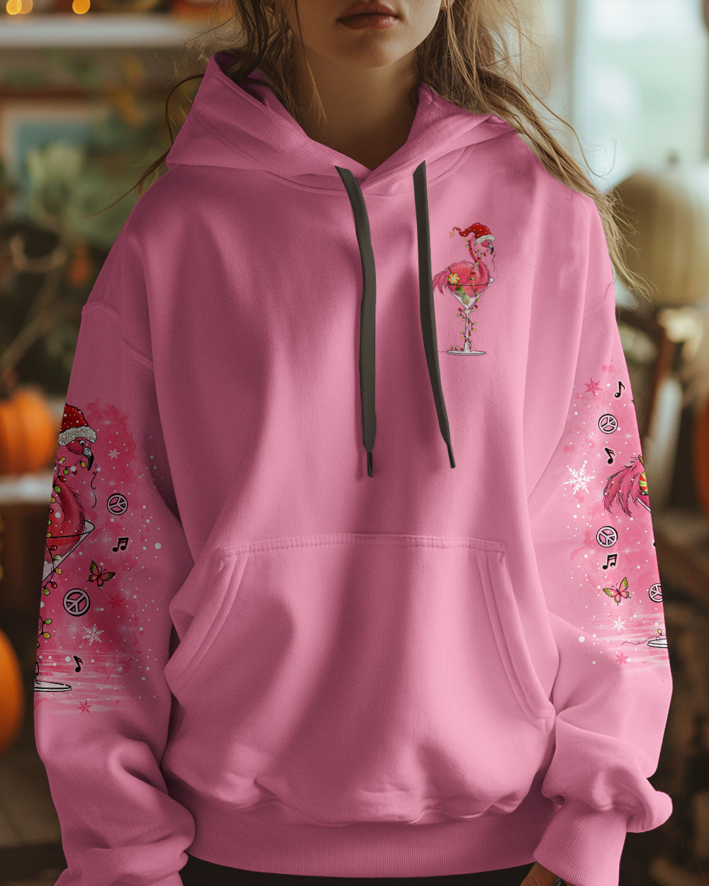 PRETTY IN PINK FLAMINGO CHRISTMAS  ALL OVER PRINT - TLNO1210241