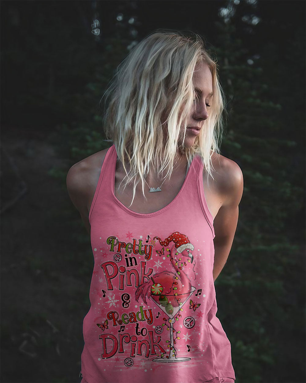 PRETTY IN PINK FLAMINGO CHRISTMAS  ALL OVER PRINT - TLNO1210241