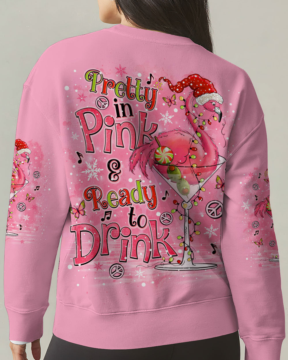 PRETTY IN PINK FLAMINGO CHRISTMAS  ALL OVER PRINT - TLNO1210241