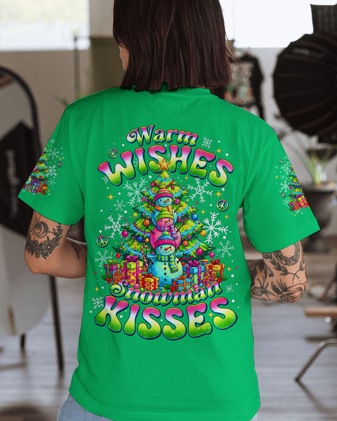 WARM WISHES AND SNOWMAN KISSES CHRISTMAS ALL OVER PRINT - TLNO1211252