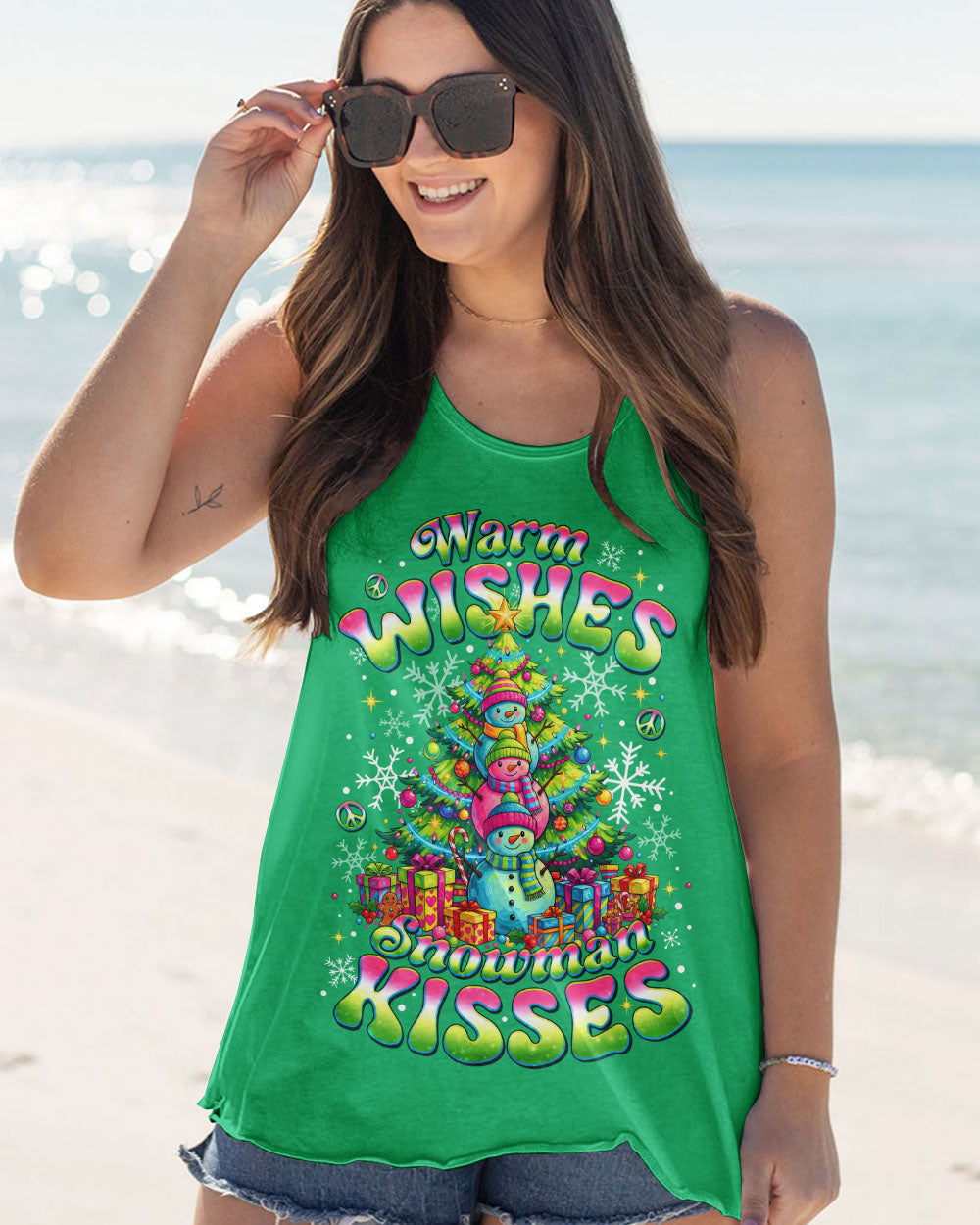 WARM WISHES AND SNOWMAN KISSES CHRISTMAS ALL OVER PRINT - TLNO1211252