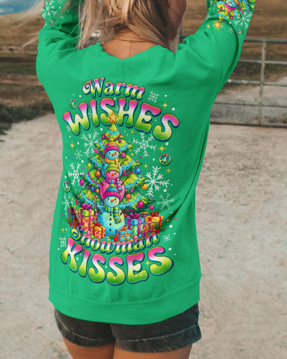 WARM WISHES AND SNOWMAN KISSES CHRISTMAS ALL OVER PRINT - TLNO1211252