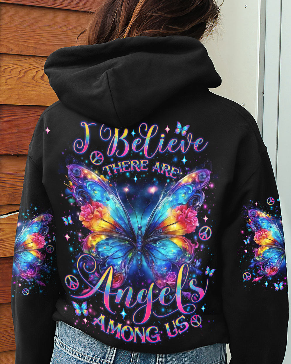 I BELIEVE THERE ARE ANGELS AMONG US BUTTERFLY ALL OVER PRINT - TLNO1305241