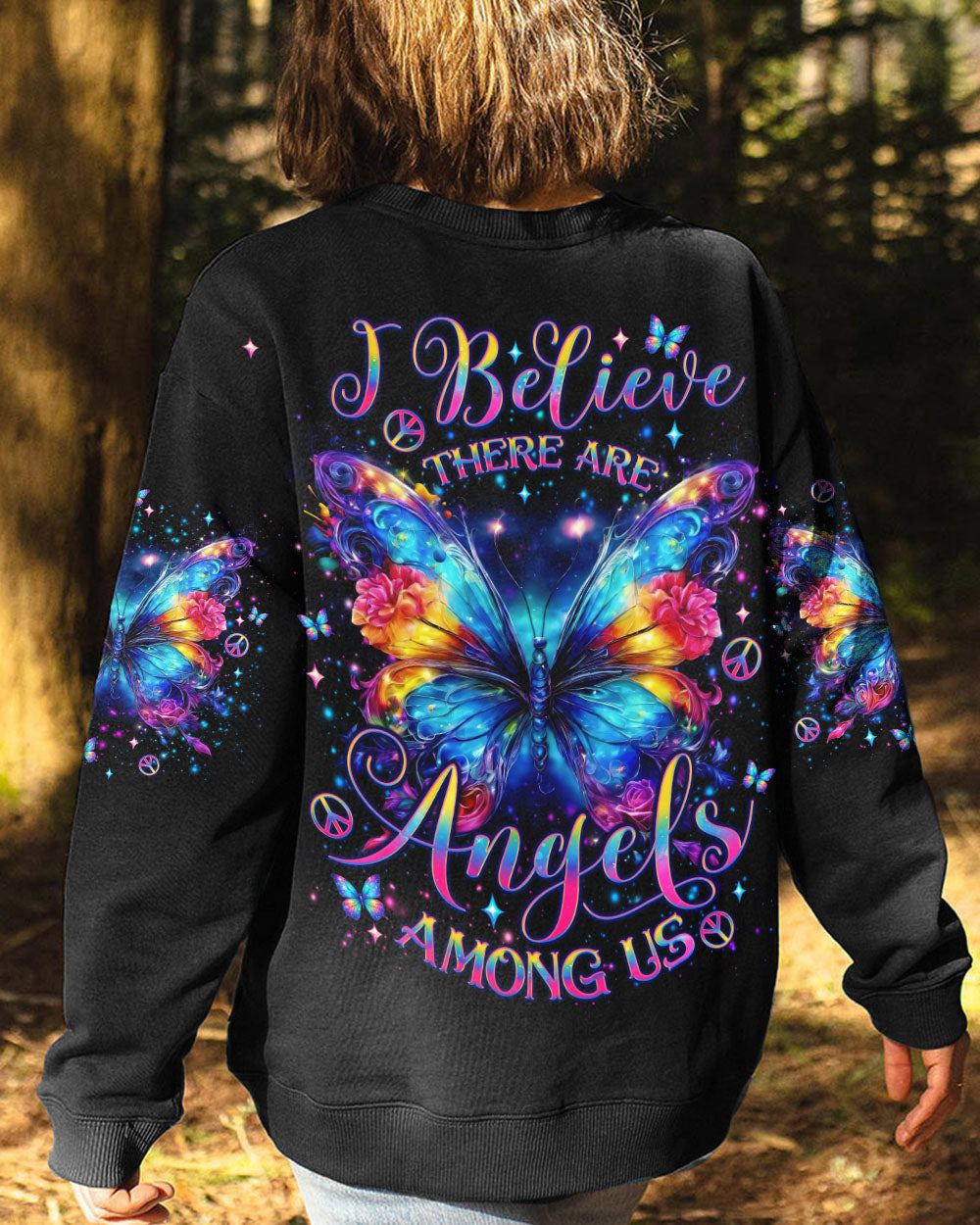 I BELIEVE THERE ARE ANGELS AMONG US BUTTERFLY ALL OVER PRINT - TLNO1305241