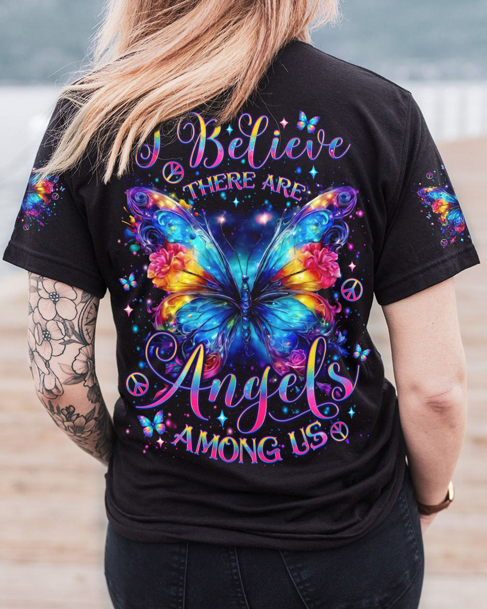 I BELIEVE THERE ARE ANGELS AMONG US BUTTERFLY ALL OVER PRINT - TLNO1305241