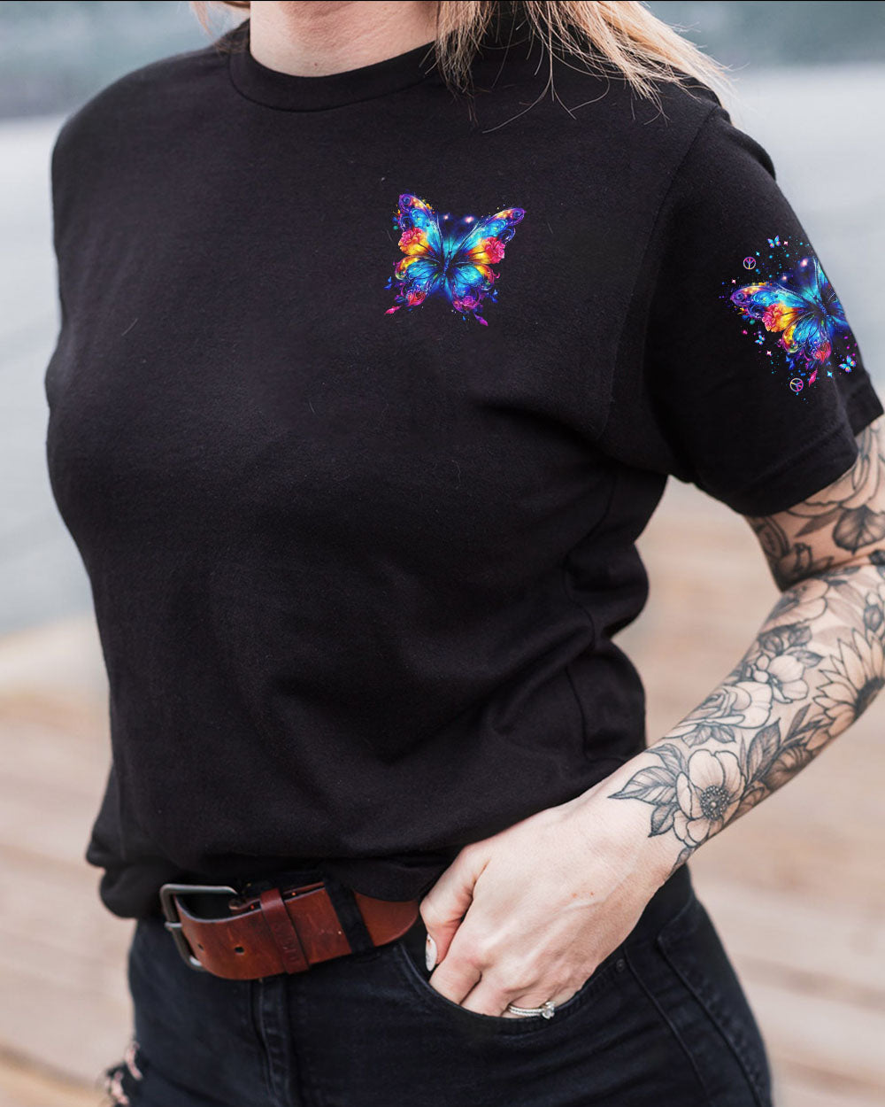 I BELIEVE THERE ARE ANGELS AMONG US BUTTERFLY ALL OVER PRINT - TLNO1305241