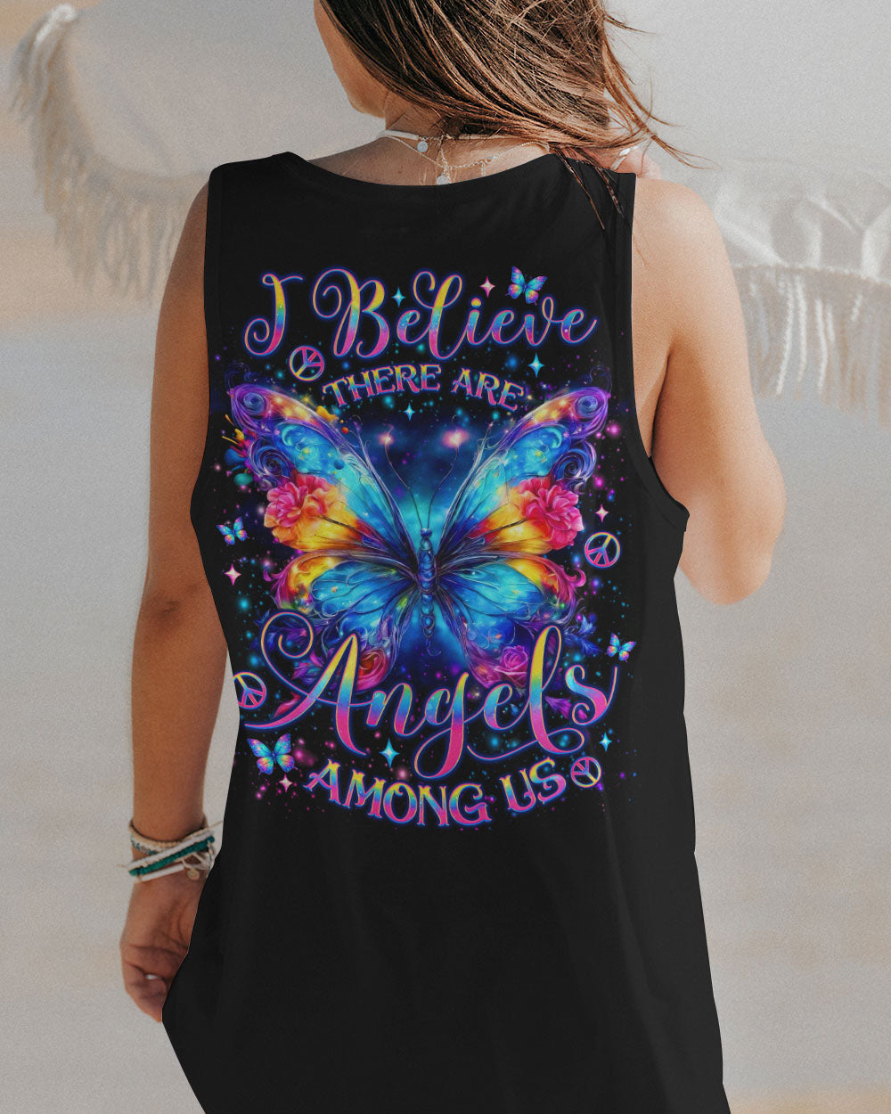 I BELIEVE THERE ARE ANGELS AMONG US BUTTERFLY ALL OVER PRINT - TLNO1305241