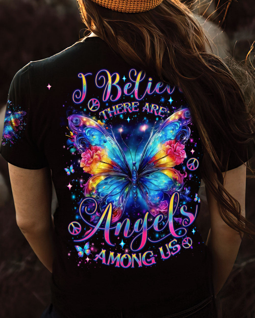 I BELIEVE THERE ARE ANGELS AMONG US BUTTERFLY ALL OVER PRINT - TLNO1305241