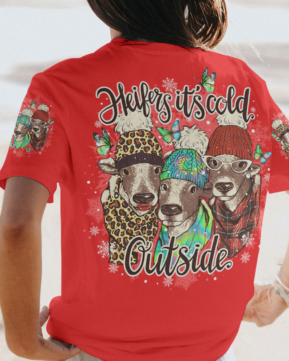 HEIFERS IT'S COLD OUTSIDE COW CHRISTMAS ALL OVER PRINT - TLNO1309232
