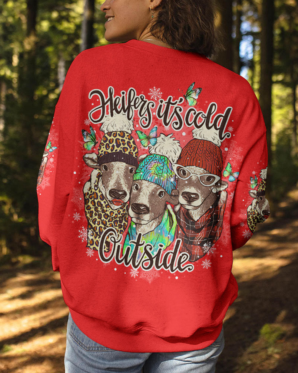 HEIFERS IT'S COLD OUTSIDE COW CHRISTMAS ALL OVER PRINT - TLNO1309232
