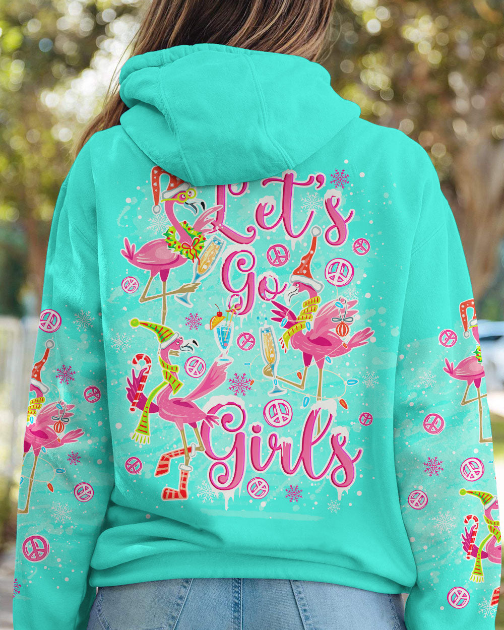 LET'S GO GIRLS FLAMINGO CHRISTMAS ALL OVER PRINT - TLNO1310231