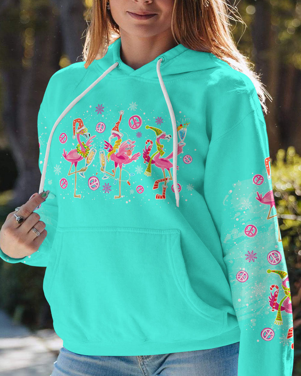 LET'S GO GIRLS FLAMINGO CHRISTMAS ALL OVER PRINT - TLNO1310231