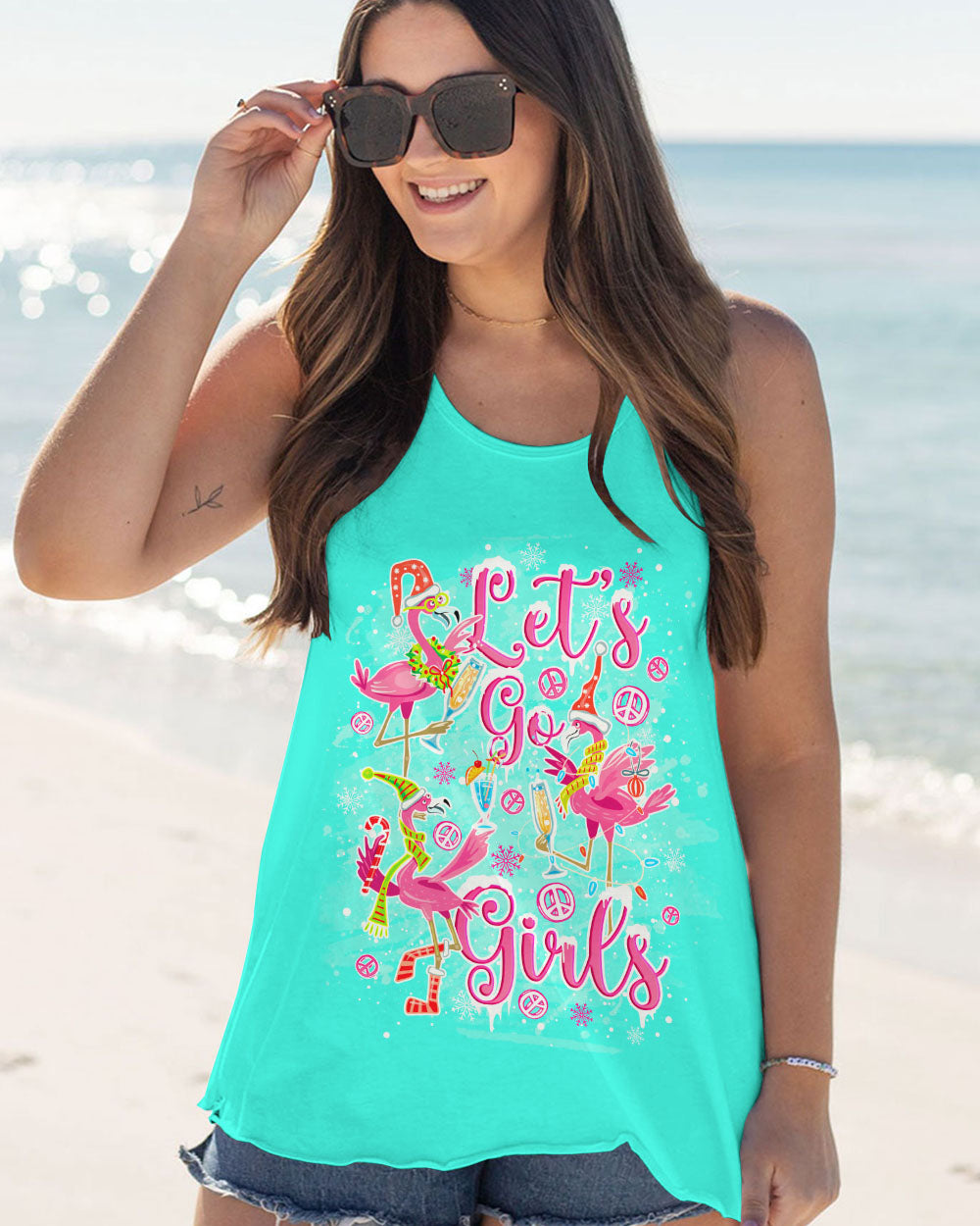 LET'S GO GIRLS FLAMINGO CHRISTMAS ALL OVER PRINT - TLNO1310231