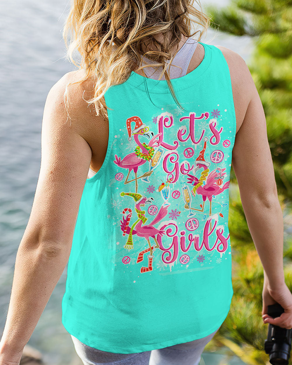 LET'S GO GIRLS FLAMINGO CHRISTMAS ALL OVER PRINT - TLNO1310231