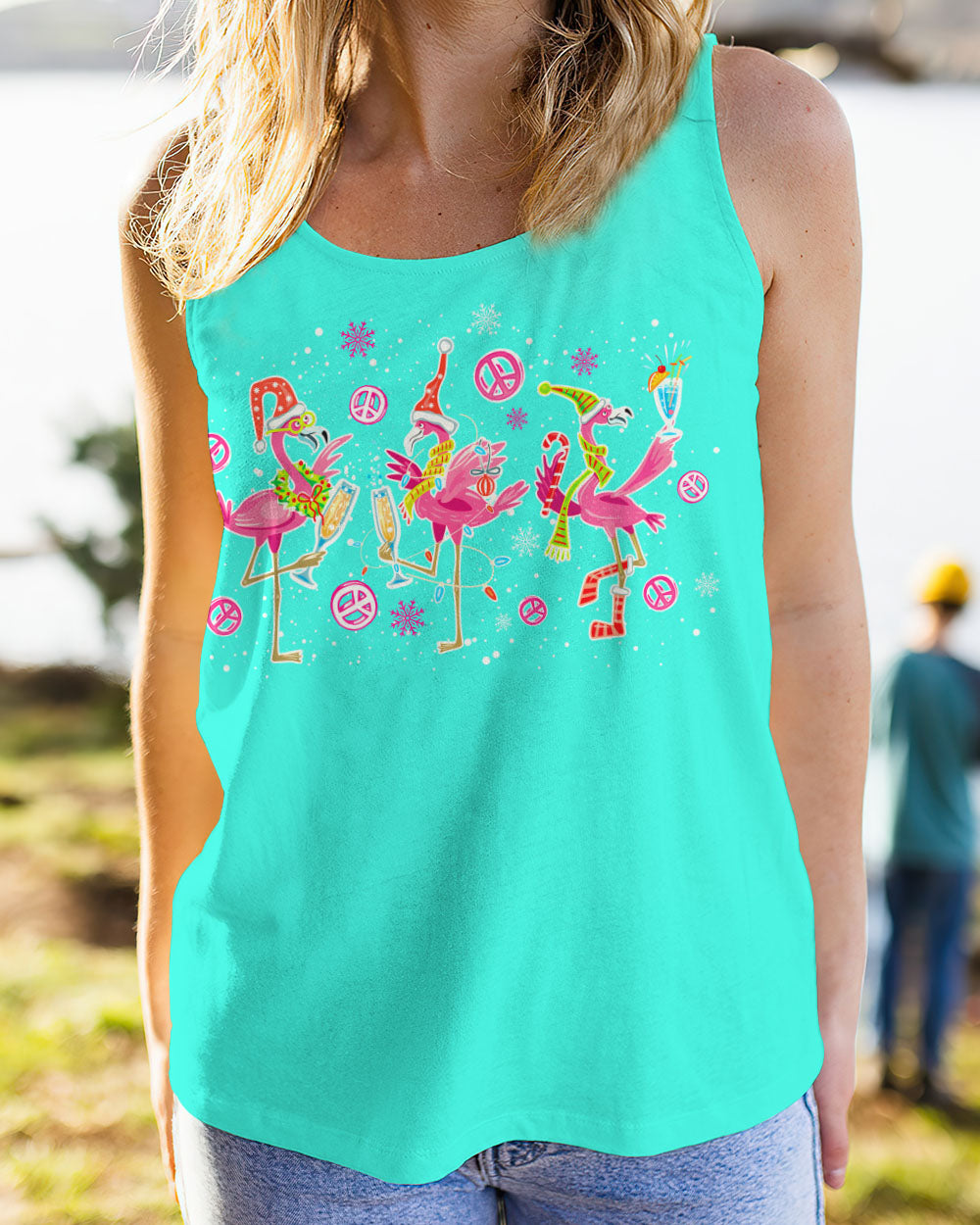 LET'S GO GIRLS FLAMINGO CHRISTMAS ALL OVER PRINT - TLNO1310231