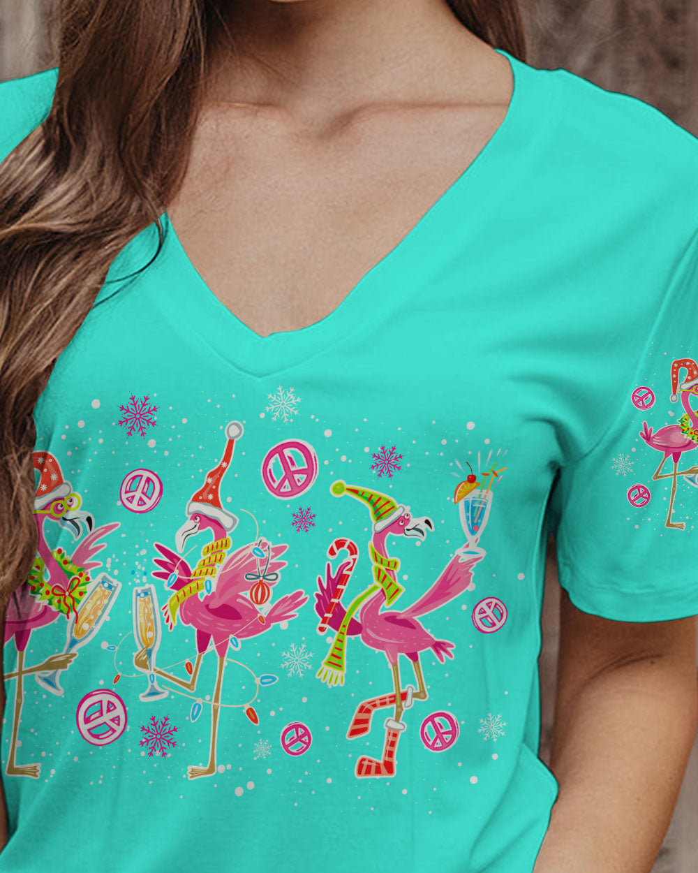 LET'S GO GIRLS FLAMINGO CHRISTMAS ALL OVER PRINT - TLNO1310231