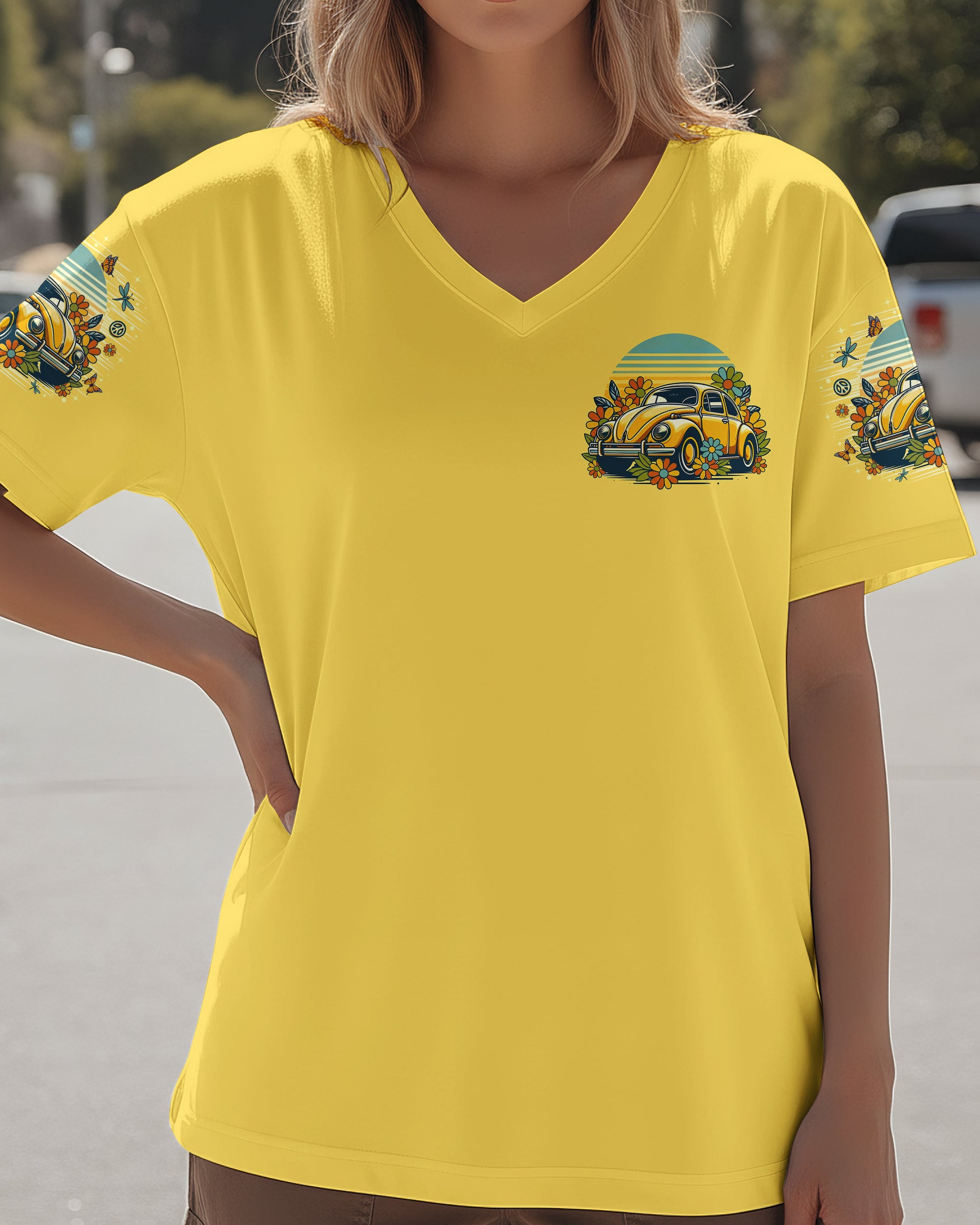 RUNNING AGAINST THE WIND RETRO CAR ALL OVER PRINT  - TLNO1312251