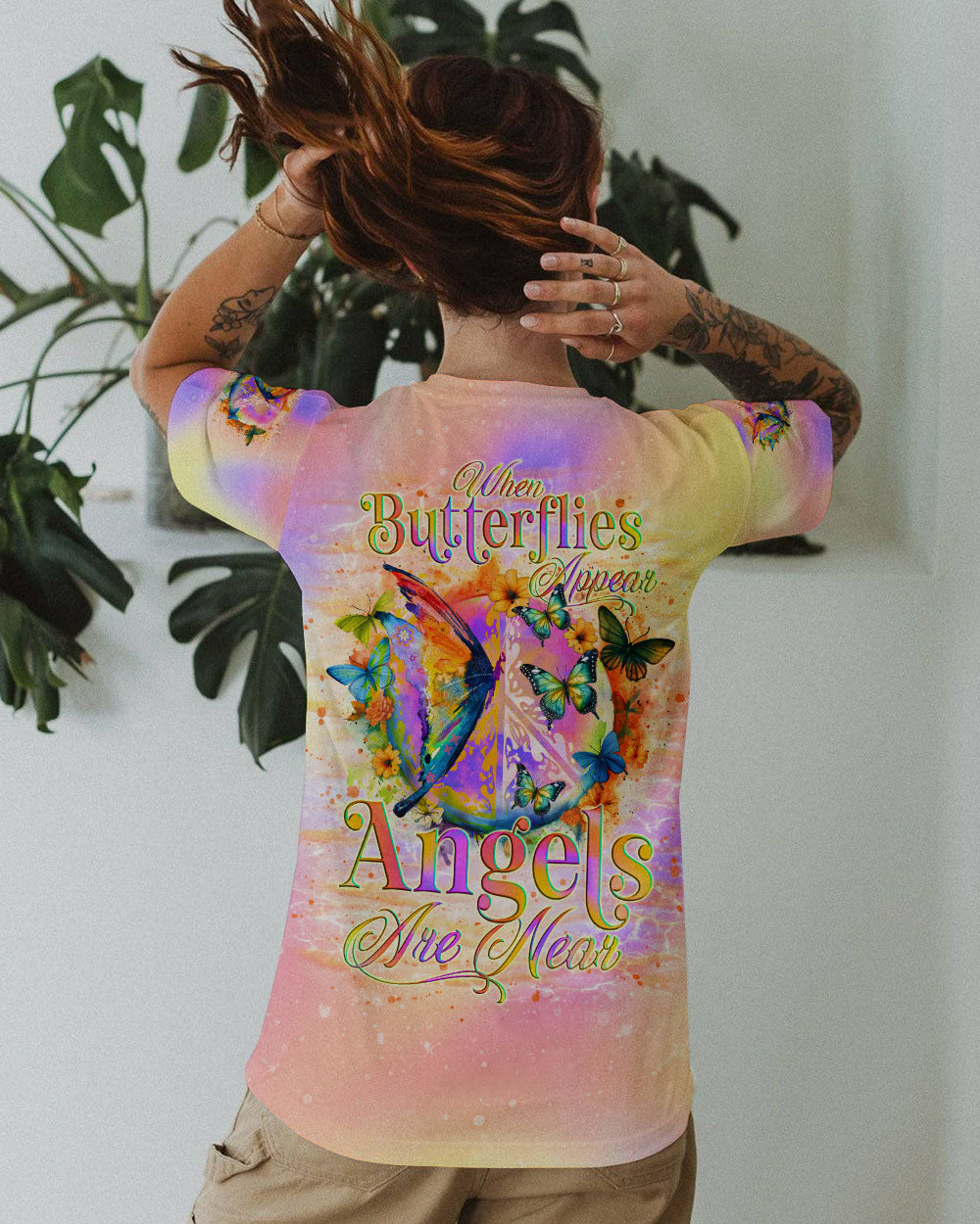 WHEN BUTTERFLIES APPEAR ANGELS ARE NEAR ALL OVER PRINT - TLNO1401252