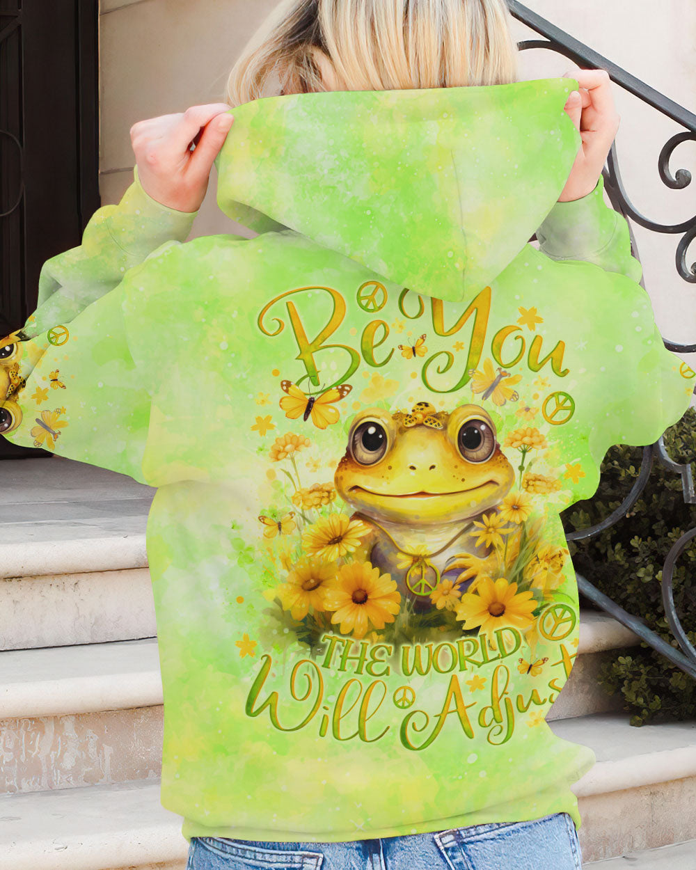 BE YOU THE WORLD WILL ADJUST FROG ALL OVER PRINT - TLNO1412231