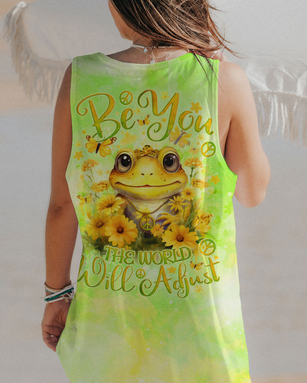 BE YOU THE WORLD WILL ADJUST FROG ALL OVER PRINT - TLNO1412231