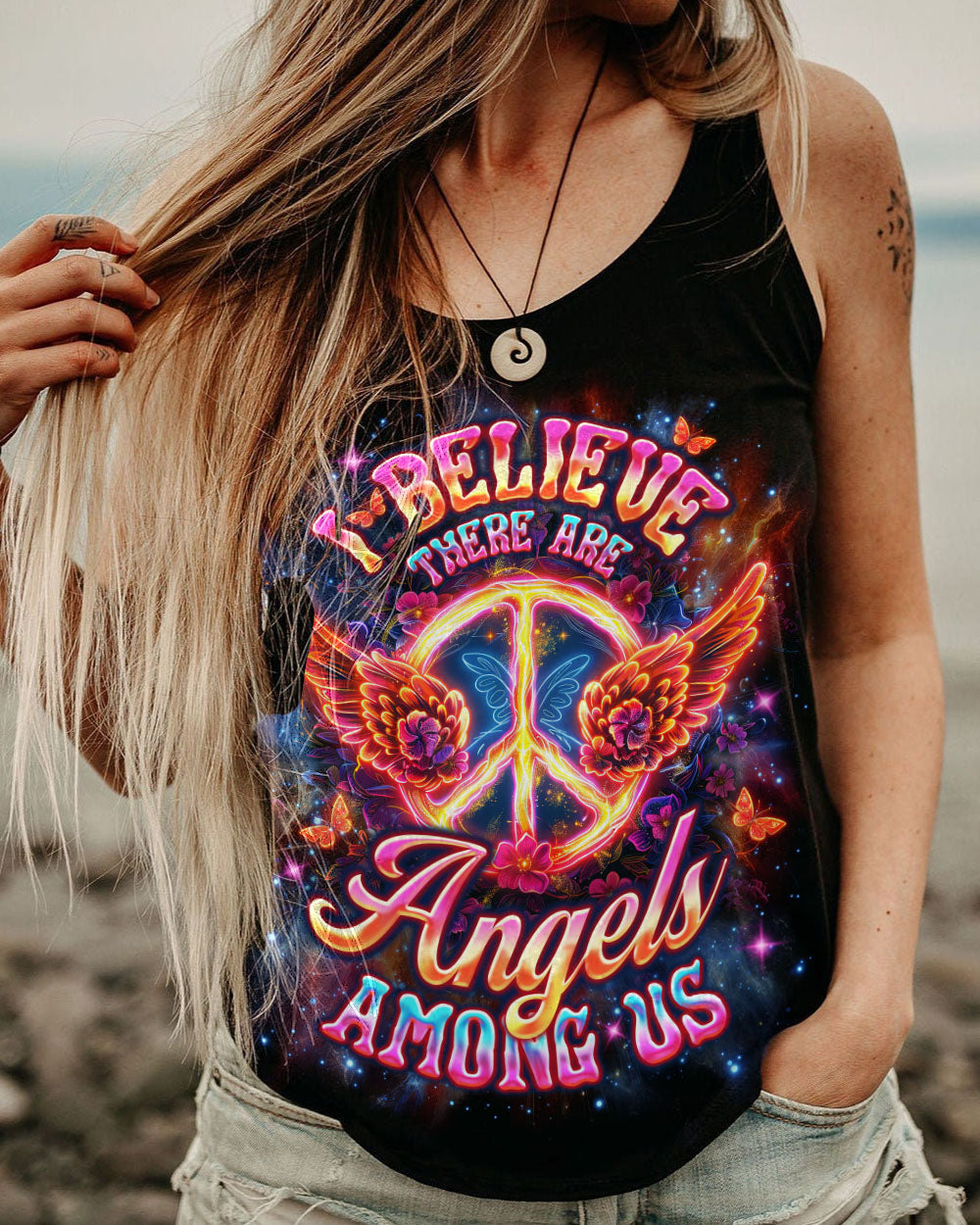 I BELIEVE THERE ARE ANGELS AMONG US WINGS ALL OVER PRINT - TLNO1412243