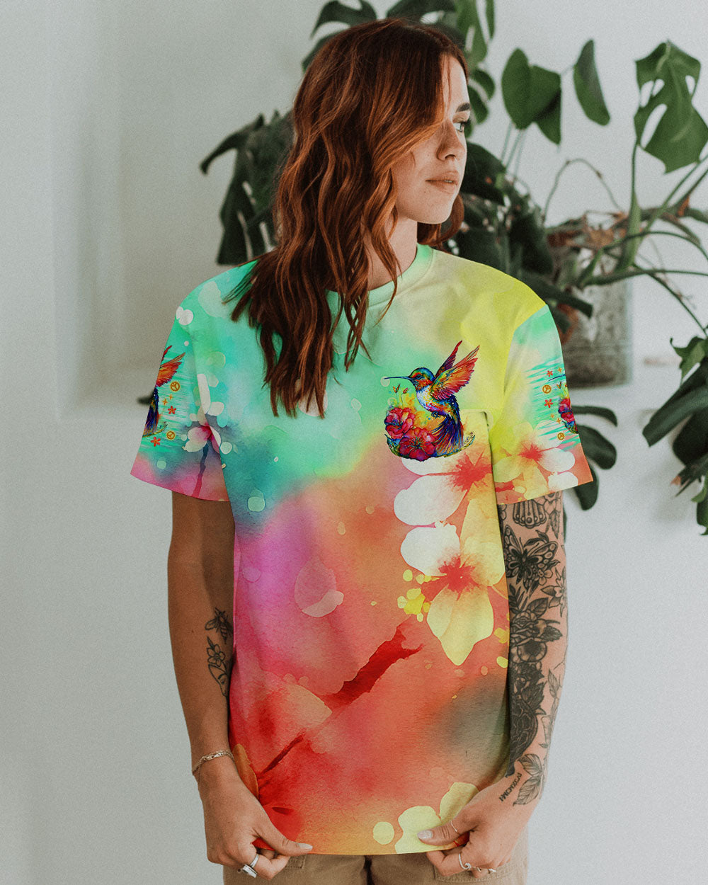 JUST BREATHE HUMMINGBIRD ALL OVER PRINT - TLNO1507243
