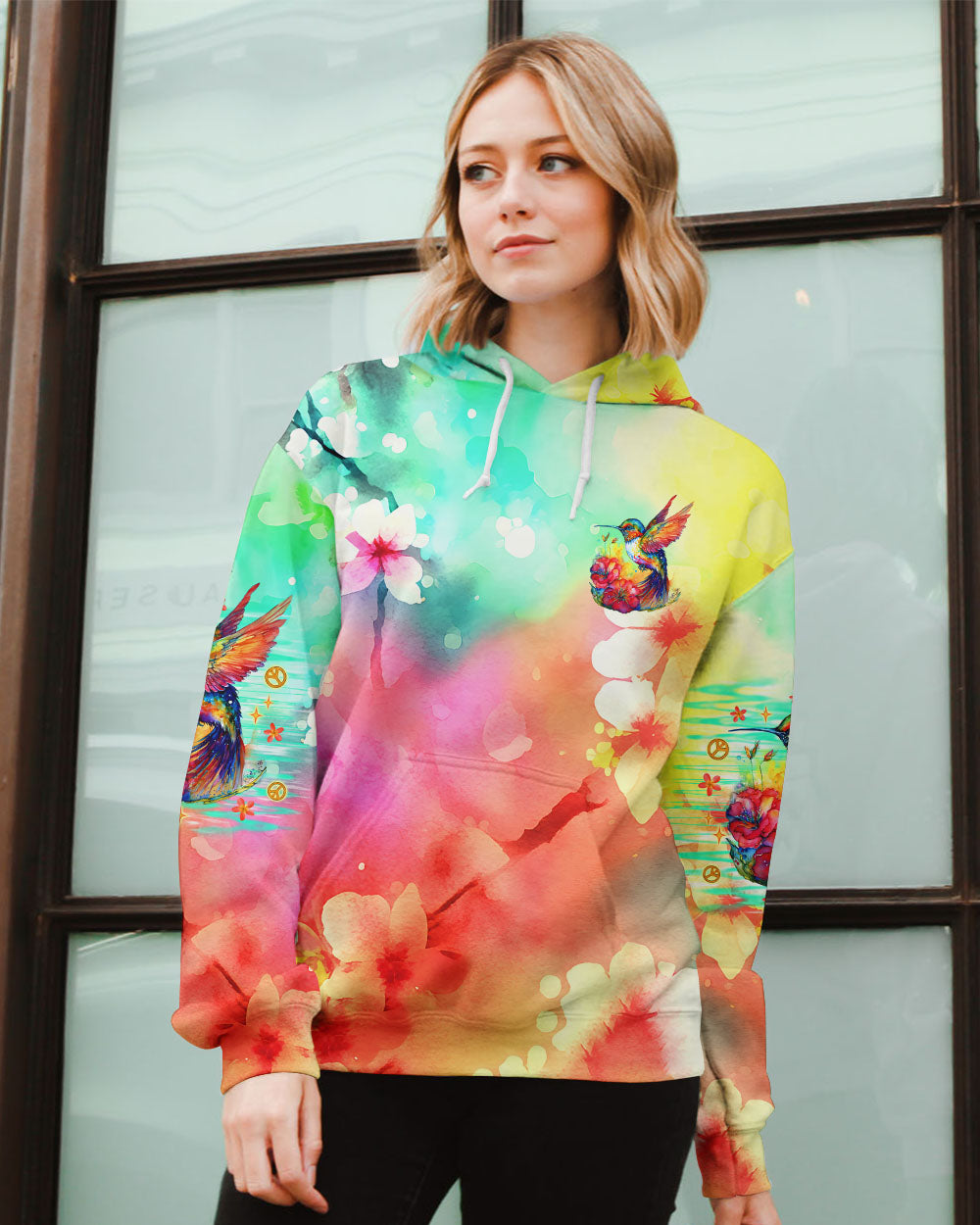JUST BREATHE HUMMINGBIRD ALL OVER PRINT - TLNO1507243