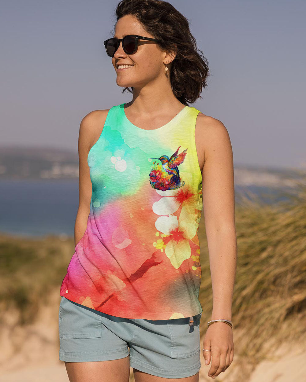 JUST BREATHE HUMMINGBIRD ALL OVER PRINT - TLNO1507243
