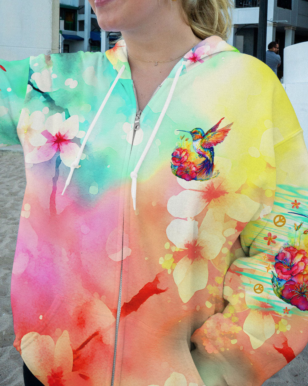 JUST BREATHE HUMMINGBIRD ALL OVER PRINT - TLNO1507243