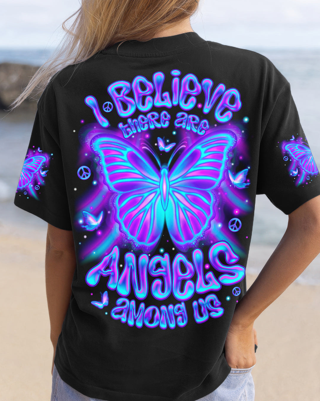 I BELIEVE THERE ARE ANGELS AMONG US BUTTERFLY  ALL OVER PRINT - TLNO1612252