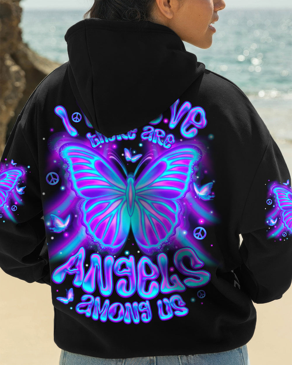 I BELIEVE THERE ARE ANGELS AMONG US BUTTERFLY  ALL OVER PRINT - TLNO1612252