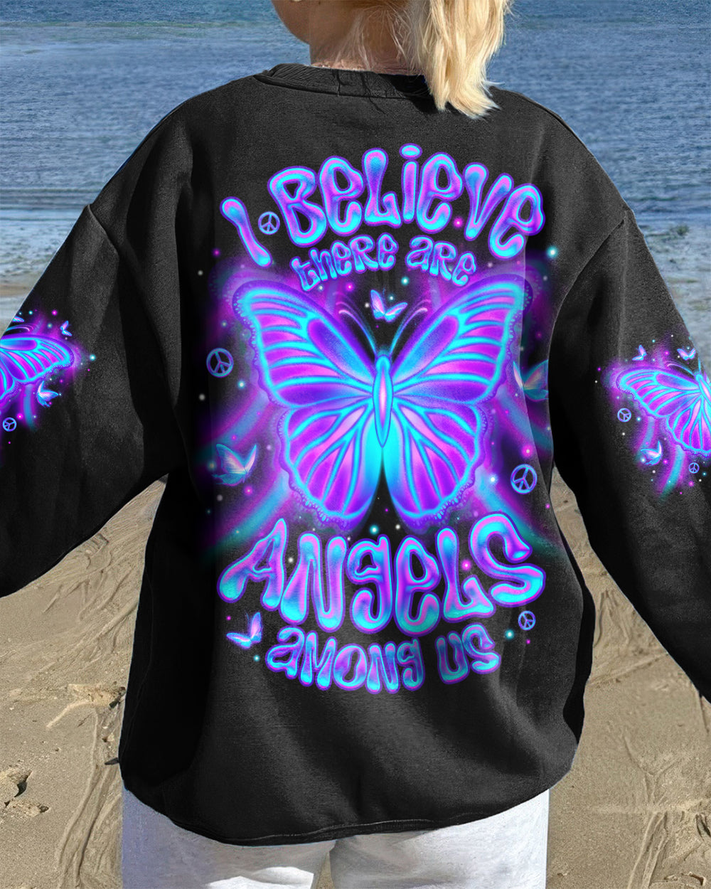 I BELIEVE THERE ARE ANGELS AMONG US BUTTERFLY  ALL OVER PRINT - TLNO1612252