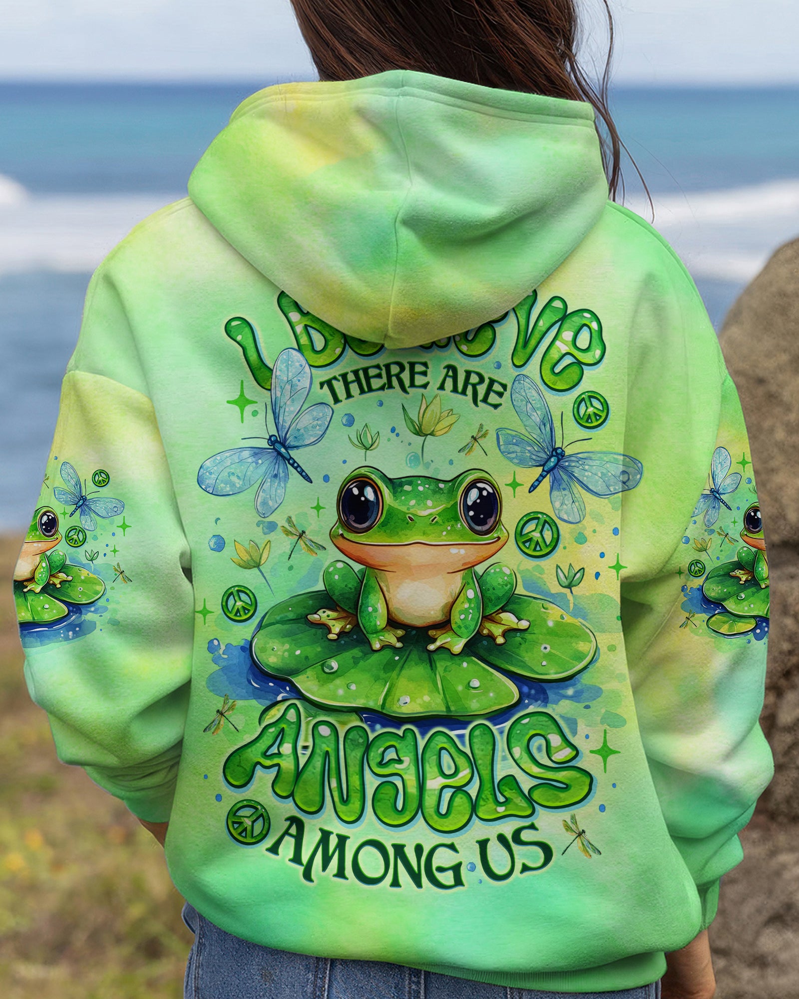 I BELIEVE THERE ARE ANGELS AMONG US FROG ALL OVER PRINT - TLNO1701261