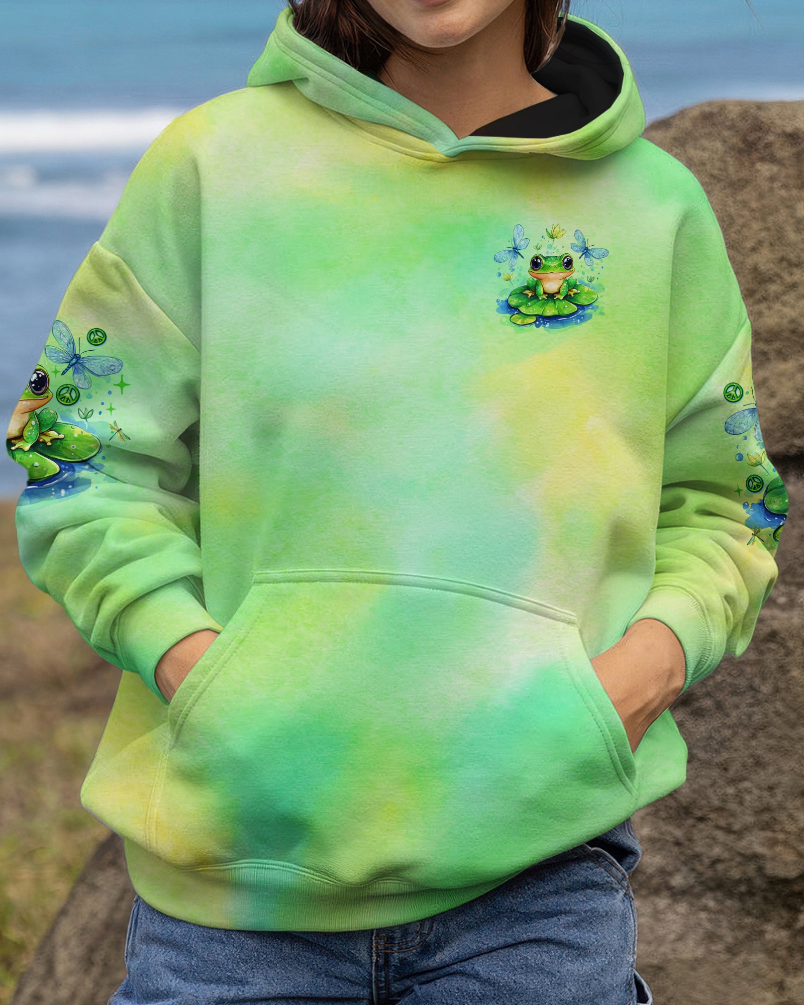 I BELIEVE THERE ARE ANGELS AMONG US FROG ALL OVER PRINT - TLNO1701261